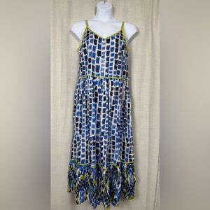 Nic + Zoe Maxi Dress Med Paintbrush Boho Resort Colorful Artsy Flowy Indie